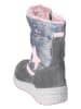 Ricosta Leder-Winterboots "Elsa" in Grau/ Rosa