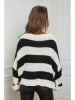 Plume Sweter "Myriam" w kolorze czarno-białym