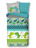 Good Morning Beddengoedset "Dinosaur" mintgroen/wit/groen