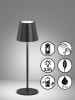 FISCHER & HONSEL Lampa stołowa LED "Viletto" w kolorze czarnym - wys. 36,5 x Ø 11 cm