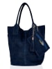 Florence Bags Leren shopper "Croas" donkerblauw - (B)33 x (H)40 x (D)15 cm