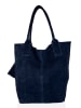 Florence Bags Skórzany shopper bag "Croas" w kolorze granatowym - 33 x 40 x 15 cm