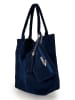 Florence Bags Leder-Shopper "Croas" in Dunkelblau - (B)33 x (H)40 x (T)15 cm