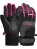 Reusch Rękawiczki narciarskie "Benji R-TEX® XT Junior" w kolorze czarno-różowym