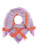 Zwillingsherz Driehoekige sjaal "Laurina" beige/paars/oranje - (L)110 x (B)110 cm