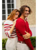 Maison Héritage Cashmere Kaszmirowy sweter w kolorze kremowo-czerwonym
