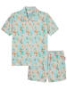 Claesens Pyjama turquoise/lichtroze