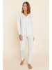 Féraud Pyjama in Weiß/ Grau