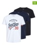Jack & Jones Koszulki (3 szt.) w kolorze biało-czarno-granatowym