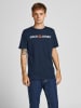 Jack & Jones 3er-Set: Shirts in Weiß/ Schwarz/ Dunkelblau