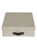 BigsoBox Pudełko "Oskar" w kolorze beżowym na dokumenty - 35 x 26 x 8,5 cm
