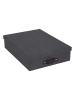 BigsoBox Pudełko "Oskar" w kolorze czarnym na dokumenty - 35 x 26 x 8,5 cm