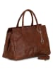 Mia Tomazzi Leren handtas "Cardellino" bruin - (B)35 x (H)25 x (D)19 cm