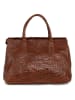 Mia Tomazzi Leder-Henkeltasche "Cardellino" in Braun - (B)35 x (H)25 x (T)19 cm
