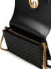 Pinko Skórzana torebka w kolorze czarnym - 25 x 16 x 8,5 cm
