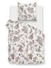 Zo!Home Flanellen beddengoedset "Esme" wit/lichtbruin