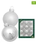 Krebs Glas Lauscha 12er-Set: Christbaumkugeln in Silber - Ø 5 cm