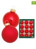 Krebs Glas Lauscha 12er-Set: Christbaumkugeln in Rot - Ø 5 cm