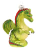 Krebs Glas Lauscha Christbaumornament "Drache" in Grün - (L)12 cm