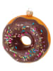 Krebs Glas Lauscha Christbaumornament "Amerikanischer Donut" in Braun - Ø 11 cm