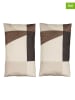 SiL Interiors 2-delige set: decoratieve kussens beige/bruin - (L)50 x (B)30 cm