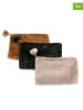 SiL Interiors 3-delige set: toilettassen lichtbruin/donkergroen/beige - (B)36 x (H)23 cm