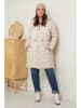 Curvy Lady Omkeerbare doorgestikte mantel beige