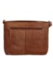 HIDE & STITCHES Leder-Umhängetasche in Braun - (B)26 x (H)20 x (T)5 cm