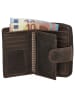 HIDE & STITCHES Leren portemonnee bruin - (B)12,5 x (H)9 x (D)3,5 cm