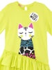 Denokids Sukienka "Forrest Cat" w kolorze jasnozielonym