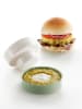Lekué Prasa w kolorze zielono-białym do burgerów - wys. 5,6 x Ø 10 cm