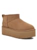 UGG Lammfell-Ankleboots "Ultra Mini" in Hellbraun