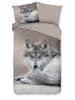 Pure Microvezel beddengoedset "Wolf" taupe