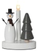 STAR Trading Lampa dekoracyjna LED "Christmas Joy" w kolorze szaro-białym - 21 x 16 cm