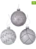 Boltze 12-delige set: kerstballen "Drozin" zilverkleurig - Ø 8 cm