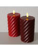 Boltze Świece LED (2 szt.) "Wrap" w kolorze czerwono-bordowym - 12,5 cm
