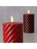 Boltze 2-delige set: ledkaarsen "Wrap" rood/donkerrood - (H)12,5 cm