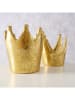 Boltze 2-delige set: theelichthouders "Crowny" goudkleurig - (H)11 cm