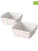 Boltze 2-delige set: ovenschalen "Holy" wit/meerkleurig - (B)12 x (H)10 cm