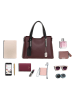Anna Morellini Leren handtas "Dalila" bordeaux - (B)28 x (H)22 x (D)8 cm