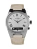 Guess Kwartshorloge beige/zilverkleurig