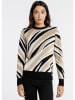 Lois Pullover "Kanten" in Beige/ Schwarz