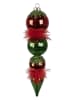 Clayre & Eef Bombka w kolorze czerwono-zielonym - wys. 23 x Ø 6 cm