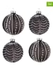 Clayre & Eef 4er-Set: Christbaumkugeln in Schwarz - Ø 8 cm