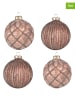 Clayre & Eef 4er-Set: Christbaumkugeln in Rosa - Ø 8 cm