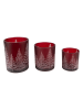 Clayre & Eef 3er-Set: Teelichthalter in Rot