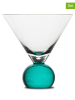 Byon 2-delige set: glazen "Spice" transparant/turquoise - 240 ml
