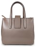 ORE10 Leder-Henkeltasche "Senio" in Taupe - (B)28 x (H)22 x (T)13 cm