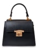 ORE10 Leder-Henkeltasche "Irest" in Schwarz - (B)22 x (H)17 x (T)10 cm
