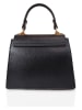 ORE10 Leder-Henkeltasche "Irest" in Schwarz - (B)22 x (H)17 x (T)10 cm